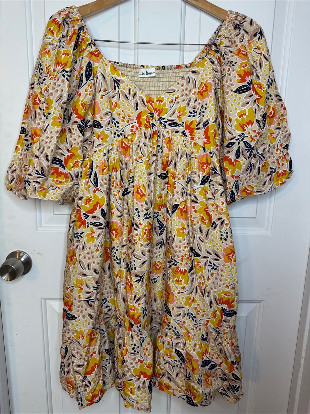 Unknown Brand Yellow Floral Mini Dress